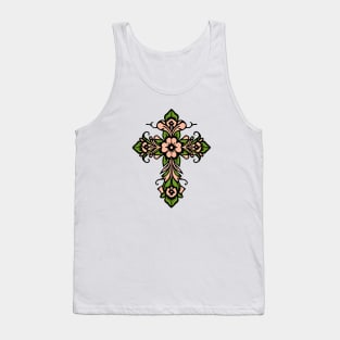 Floral Cross Tank Top